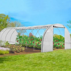 Serre de jardin blanche 24m² 8x3 M*IDMarket Hot