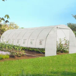 Serre de jardin blanche 24m² 8x3 M*IDMarket Hot