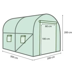 Serre de jardin blanche 6m² 3x2m*IDMarket Clearance