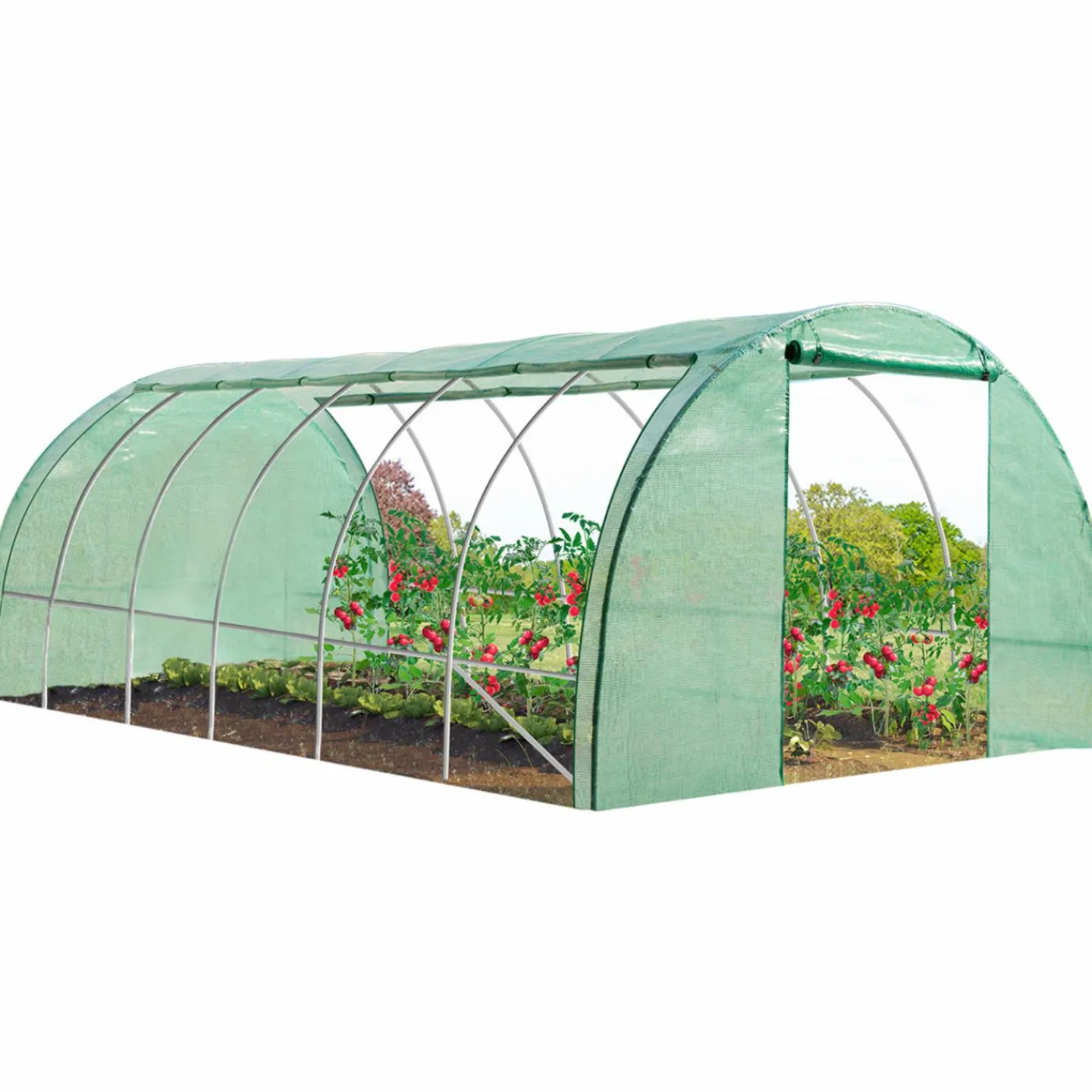 Serre de jardin verte 18 m² 3x6 m*IDMarket