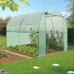 Serre de jardin verte 6m² avec 2 fenêtres*IDMarket