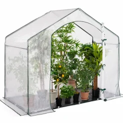 Serre d'hivernage forme de maison pour balcon et terrasse*IDMarket Outlet