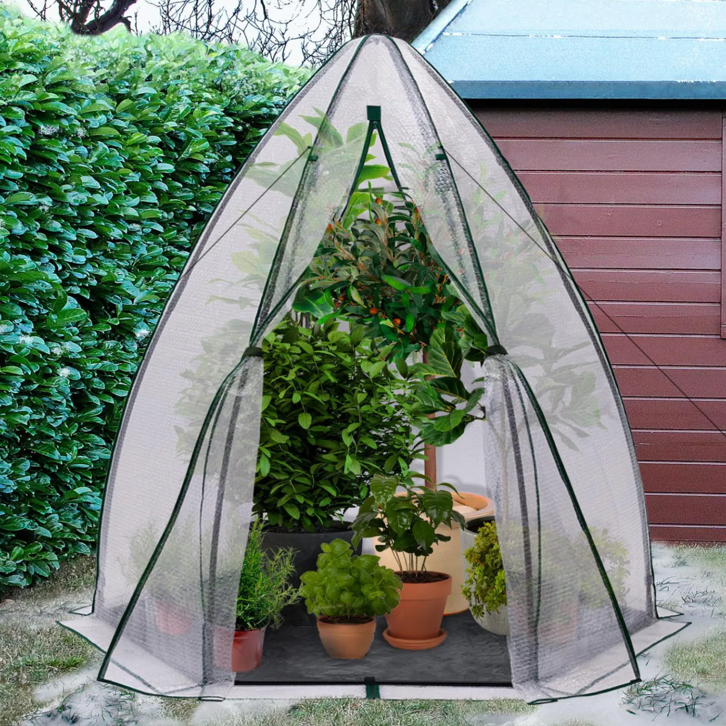 Serre pour hivernage des plantes bâche bulle*IDMarket Clearance