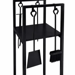 Serviteur range bûche intérieur en acier noir*IDMarket Online