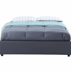 Sommier coffre de rangement 160x200 cm gris*IDMarket Sale