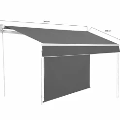 Store banne 3x2 m enroulable gris anthracite*IDMarket Discount