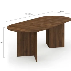 Table à manger extensible ovale MARTHE 6 -10 personnes noyer*IDMarket Sale