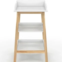 Table à langer avec 2 étagères façon hêtre et blanc*IDMarket Hot