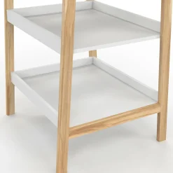 Table à langer avec 2 étagères façon hêtre et blanc*IDMarket Hot