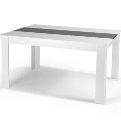 Table à manger 6 personnes blanche et grise*IDMarket