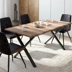 Table à manger 6 personnes avec pieds en forme de X*IDMarket Hot