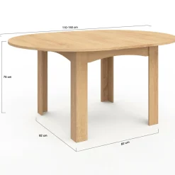 Table à manger bois extensible ronde pour 4-8 personnes*IDMarket Online