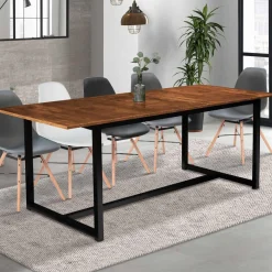 Table à manger extensible industrielle 6 à 10 personnes*IDMarket