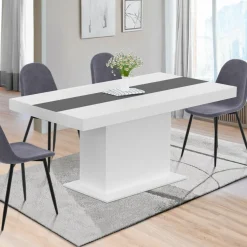Table à manger extensible rectangle blanche 160x200 cm*IDMarket Hot