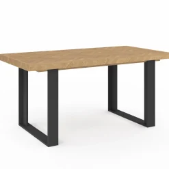 Table à manger extensible rectangulaire effet chevrons et noir*IDMarket