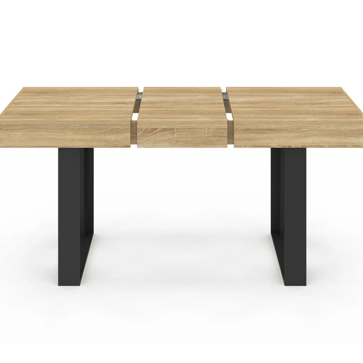 Table à manger extensible 120-160 cm 4-6 personnes noire et bois*IDMarket Hot