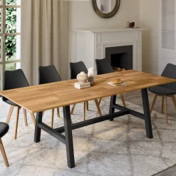 Table à manger extensible rectangulaire bois et noir*IDMarket New