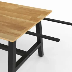 Table à manger extensible rectangulaire bois et noir*IDMarket New