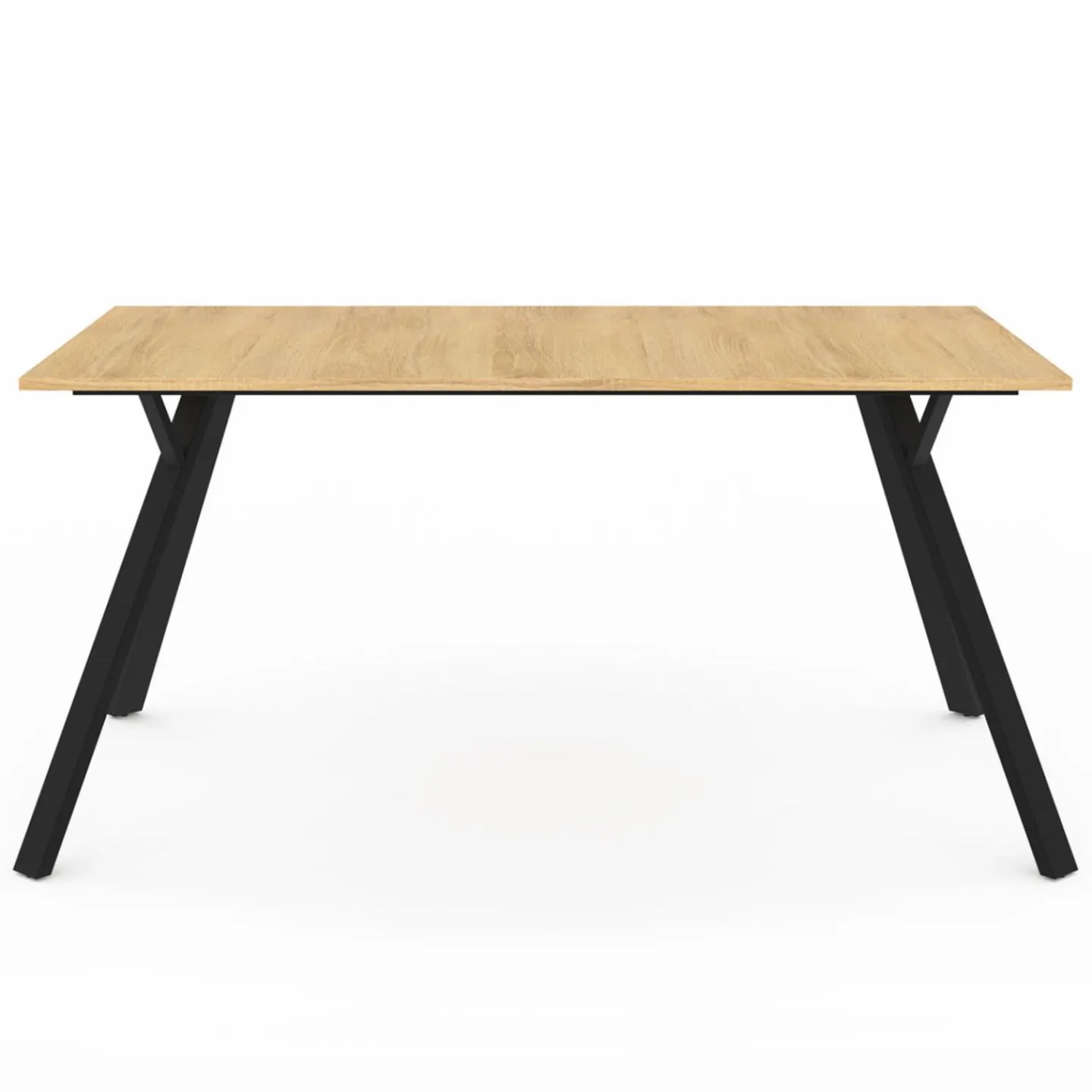 Table à manger industrielle bois et noir 8 personnes 160 cm*IDMarket Discount