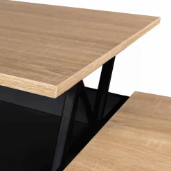 Table basse double plateau relevable noir et bois*IDMarket Clearance