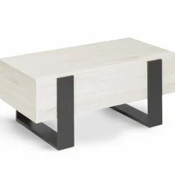 Table basse industrielle relevable bois gris*IDMarket Discount