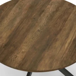 Table basse industrielle ronde 70 cm pied araignée noir bois foncé*IDMarket Hot