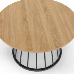 Table basse industrielle ronde 70 cm bois et métal*IDMarket Discount