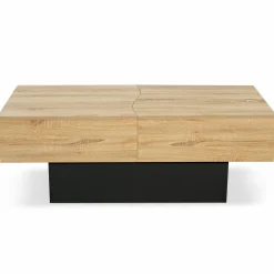 Table basse moderne bicolore avec rangement mini bar intégré*IDMarket New