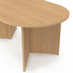 Table basse ovale 110 cm bois effet hêtre*IDMarket Best