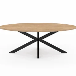 Table basse ovale bois et métal noir avec pied araignée*IDMarket Sale