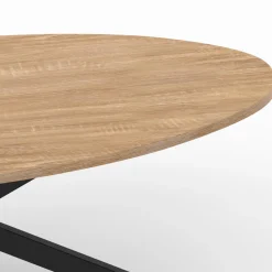 Table basse ovale bois et métal noir avec pied araignée*IDMarket Sale