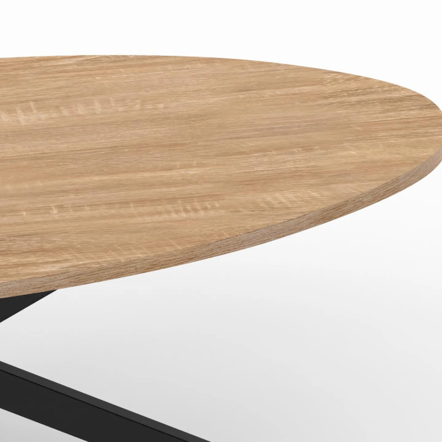 Table basse ovale bois et métal noir avec pied araignée*IDMarket Sale