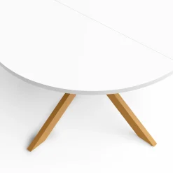 Table basse ronde blanche et bois 70 cm pied araignée*IDMarket Online