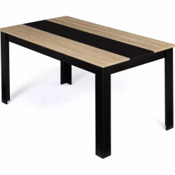 Table de salle à manger noire et imitation hêtre 8 personnes*IDMarket Hot