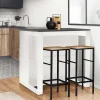 Table haute îlot de cuisine blanche et grise*IDMarket Sale