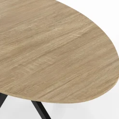Table industrielle 8 personnes ovale bois et pied araignée noir 150 cm*IDMarket