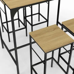 Table mange debout style industriel avec tabourets*IDMarket