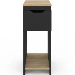 Tables de nuit noir et bois avec 1 tiroir*IDMarket New