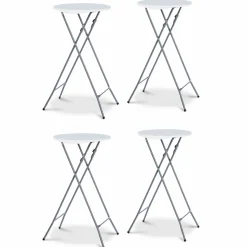 Tables mange-debout pliantes avec housse noire*IDMarket Best