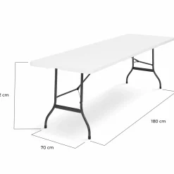 Tables pliantes d'extérieur 180 cm blanche*IDMarket Online