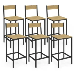 Tabourets de bar avec dossier design industriel*IDMarket Online