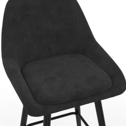 Tabourets de bar en velours noir*IDMarket Sale