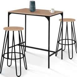 Tabourets de bar industriel bois et métal*IDMarket Best