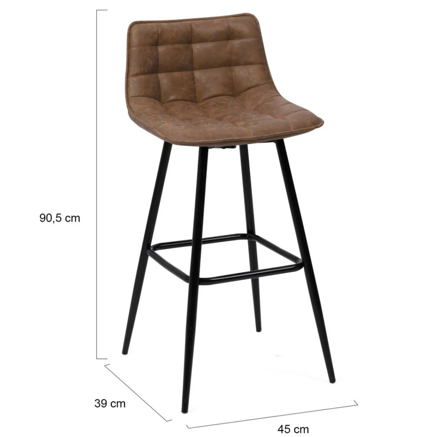Tabourets de bar vintage marron vieilli*IDMarket Clearance