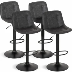 Tabourets réglables en hauteur gris*IDMarket New
