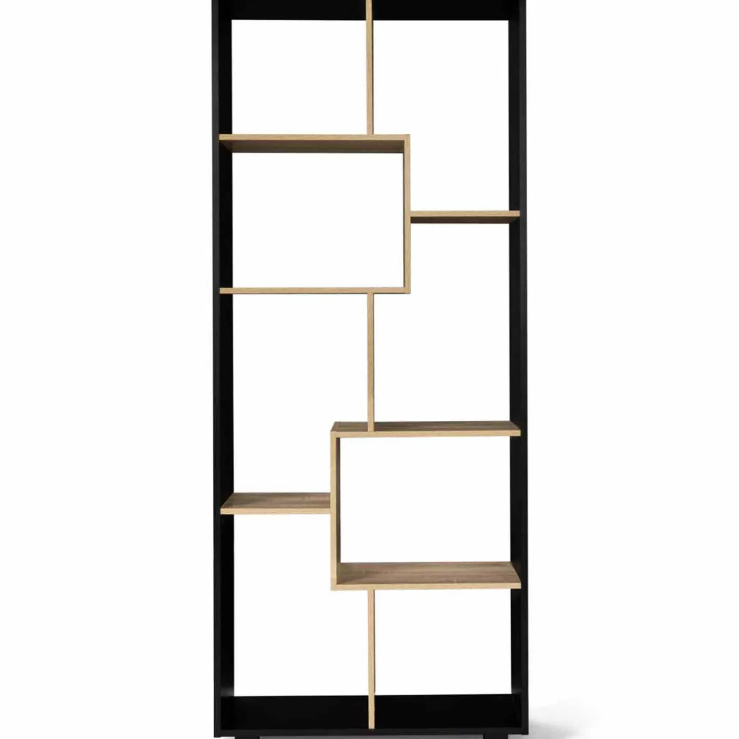 Étagère 161 cm double position bois imitation hêtre et noir*IDMarket