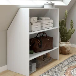 Étagère sous pente blanche 2 niveaux*IDMarket Outlet