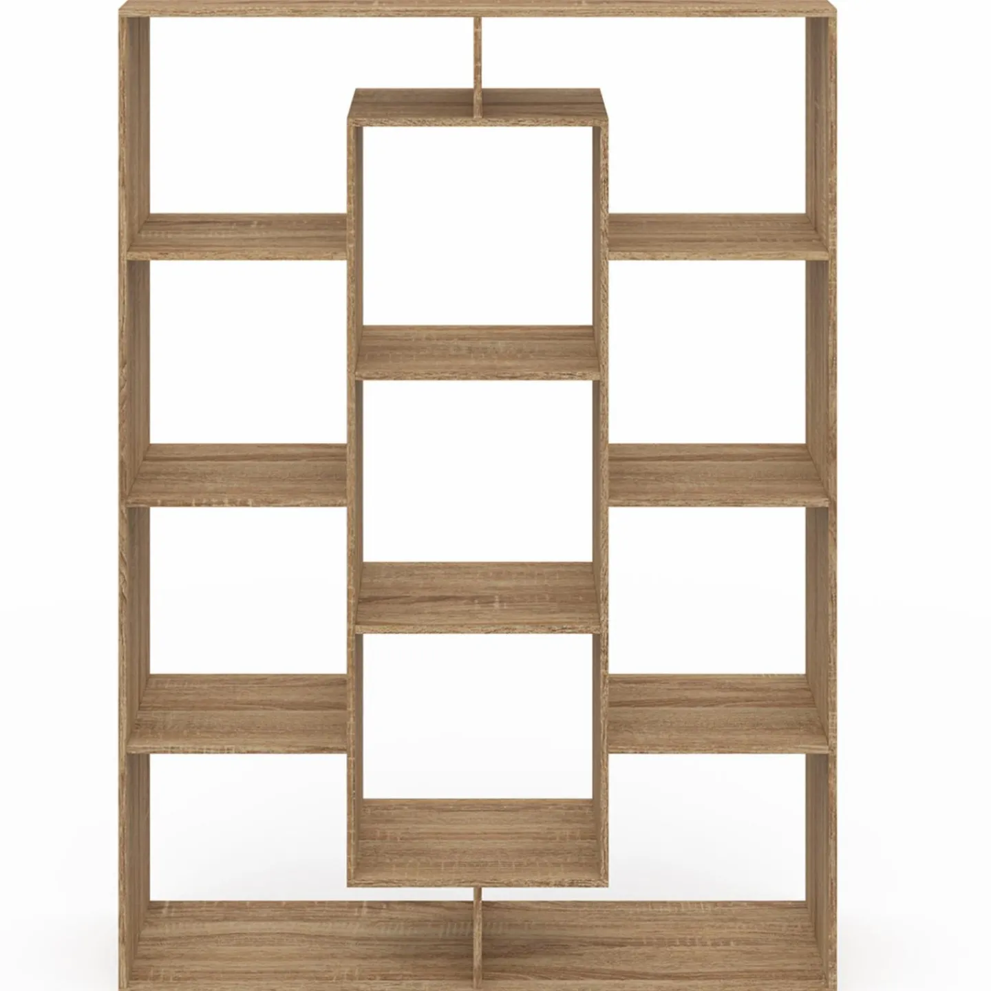 Étagère bibliothèque avec 11 compartiments effet bois*IDMarket