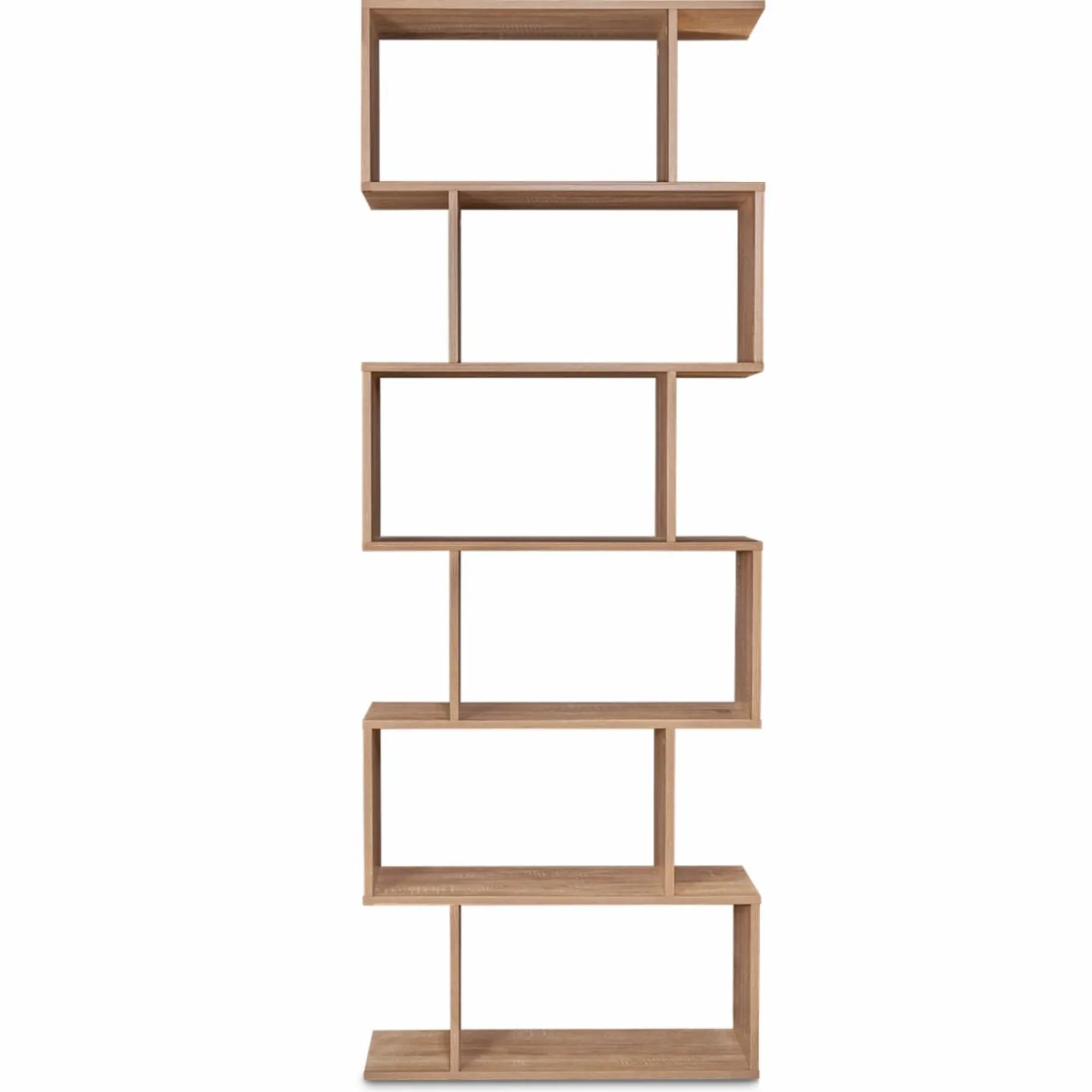 Étagère bois imitation hêtre en S 6 niveaux*IDMarket Clearance