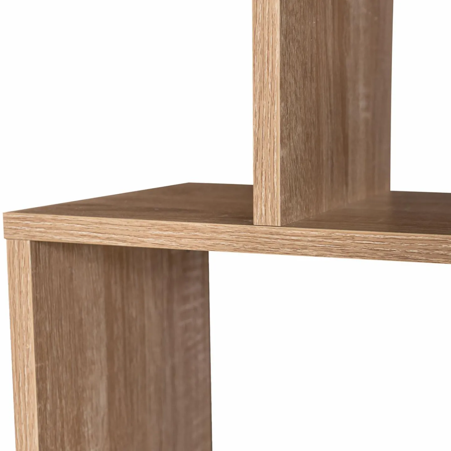Étagère bois imitation hêtre en S 6 niveaux*IDMarket Clearance